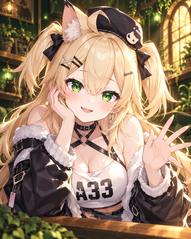 Ailice welcomes you to the clubhouse with a mischievous grin and a wave